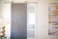 Contemporary bathroom barn door