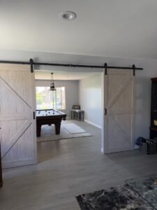 Double barn door for living room
