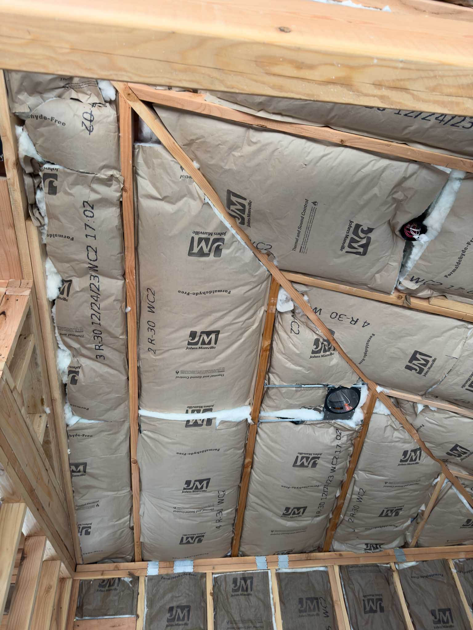 Batt Insulation installed in the ceiling for a detached ADU. Every aspect of each trade is overseen by a general remodeling contractor